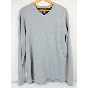 Old Navy Men's Large Gray Heather Long Sleeve V Neck T Shirt 100% Cotton